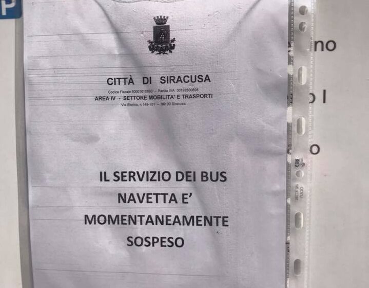  Siracusa. Navette ancora ferme in deposito, interruzione di pubblico servizio?