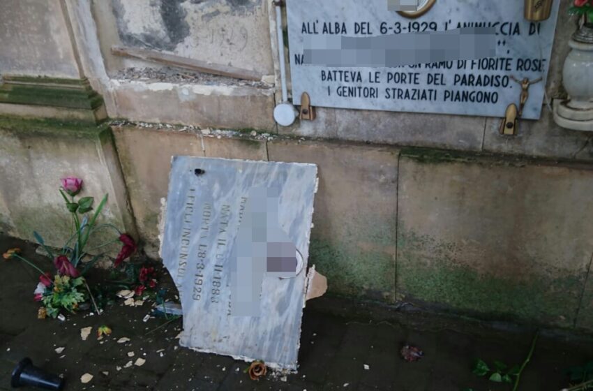  Ancora ladri in un cimitero: devastazione a Sortino, lapidi spaccate