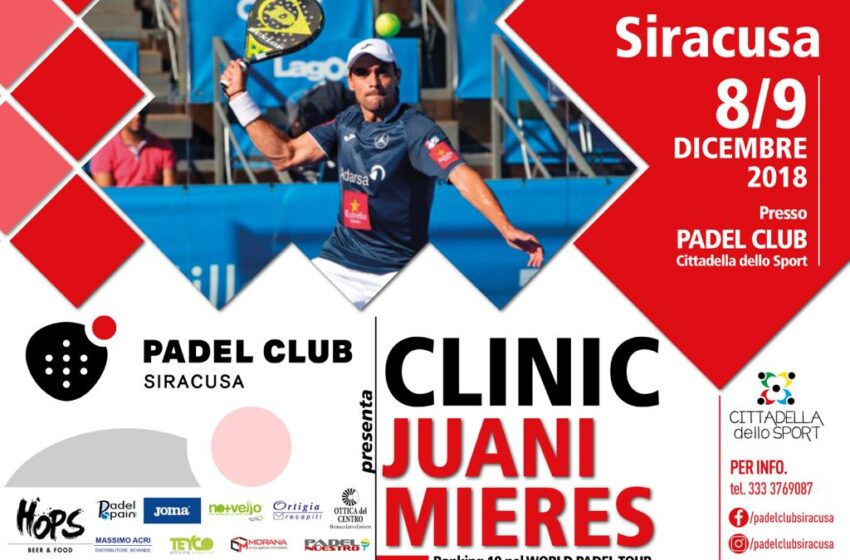  Padel: l'argentino Mieres (numero 8 al mondo) e il clinic alla Cittadella