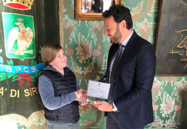  Vela Latina: il baby Liistro premiato dal sindaco Italia
