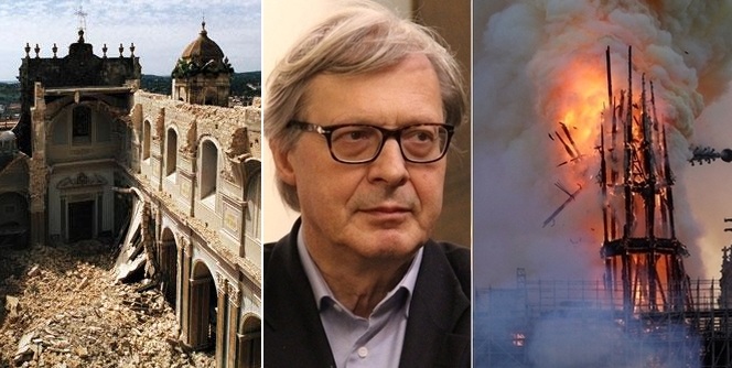  Sgarbi in tv: “Il crollo della cattedrale di Noto è stato peggio di Notre-Dame”