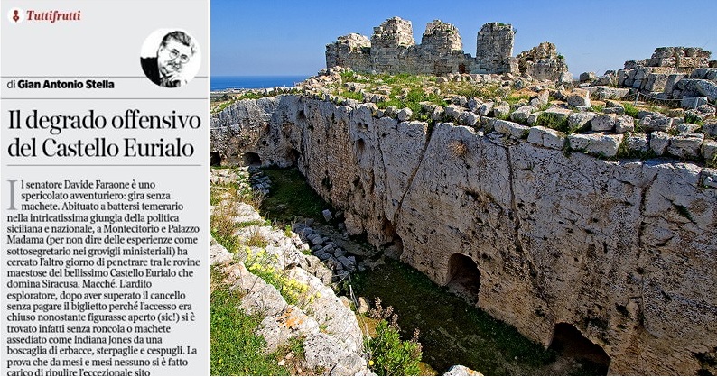  La ‘malafiura’ del Castello Eurialo sul Corriere della Sera: “una porcheria”