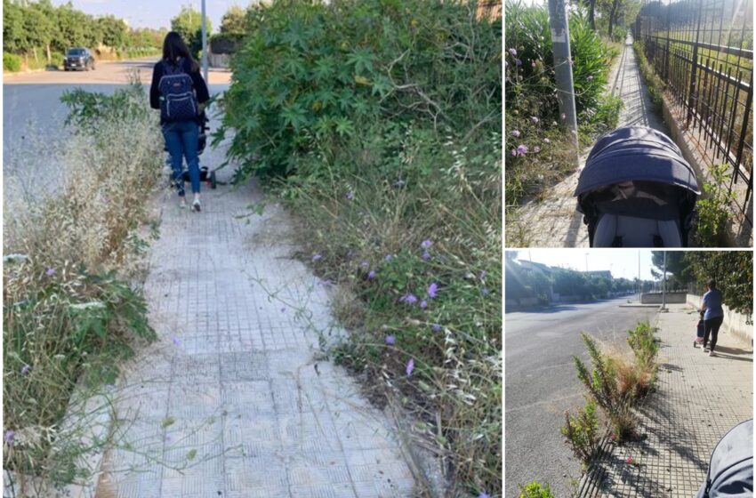  Siracusa. Pizzuta, marciapiedi ostici per passeggini e carrozzelle