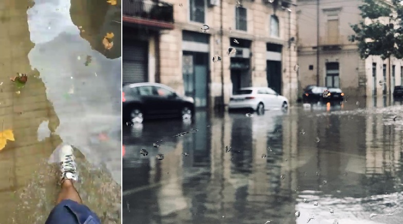  VIDEO. Siracusa, piove e camminare in via Bengasi diventa una attività “nautica”