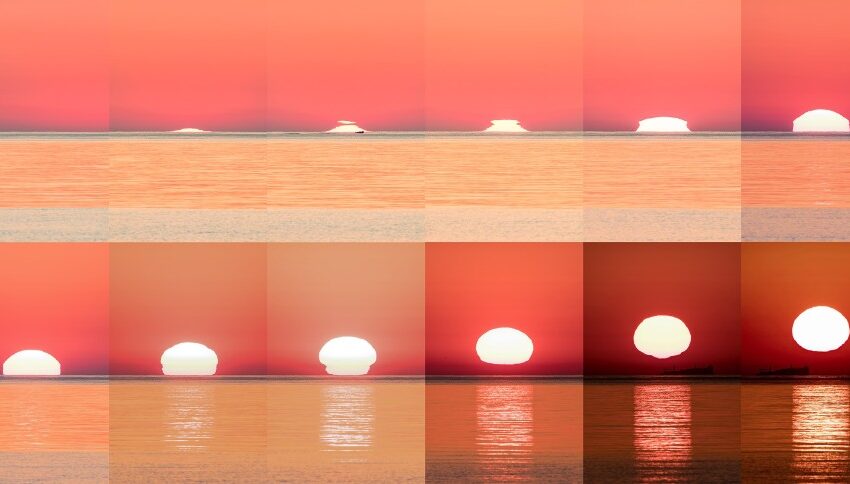  Alba solare con miraggio inferiore, 12 scatti da Marina di Melilli immagine del giorno Epod