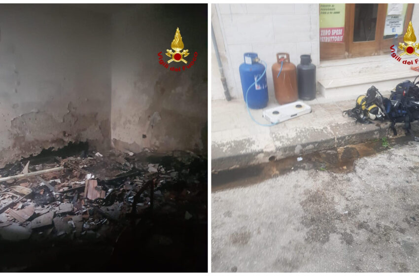  Floridia. Fiamme in un appartamento di via Polisena, nessun ferito