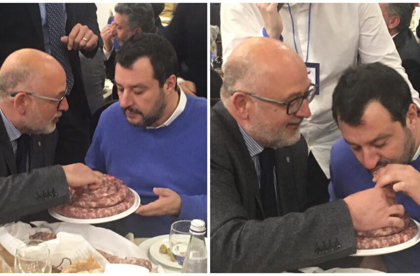  La salsiccia, Matteo Salvini e il sindaco di Palazzolo: "gliela cucinerà sua mamma"