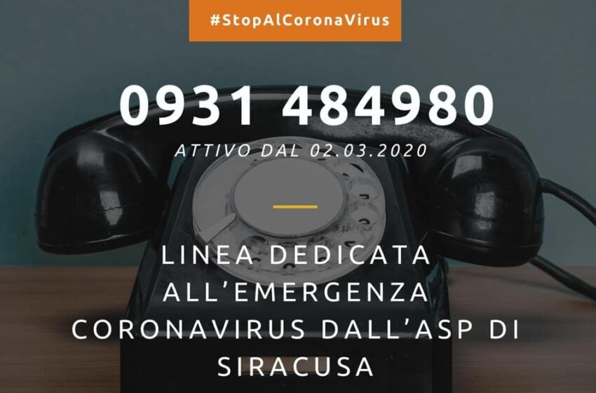  Siracusa. Coronavirus, mail dedicata dell'Asp: info e comunicazioni d'emergenza