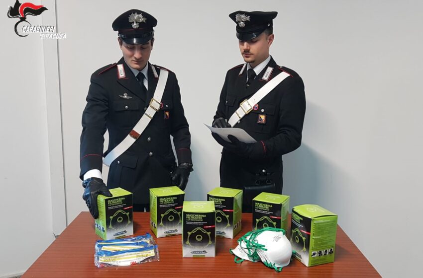 Sequestro di mascherine a Floridia, rivendute con rincari del 900 per cento