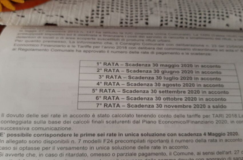  Siracusa. Tari, confusione sul pagamento in unica soluzione: niente interessi