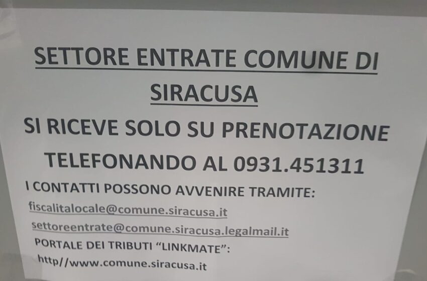  Siracusa. Caos all'Ufficio Tributi, il Comune corre ai ripari: nuova organizzazione e utenti smistati