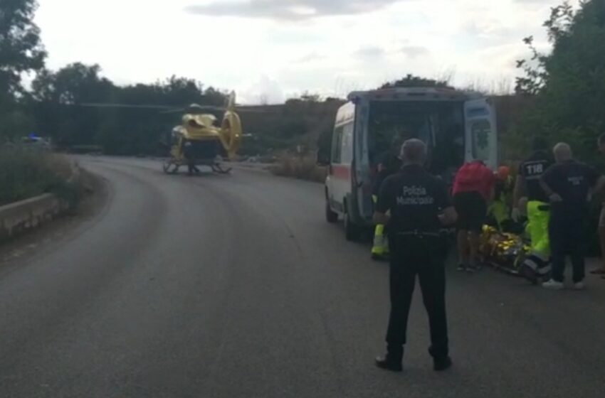  Incidente in contrada Spinagallo, grave ciclista: arriva elisoccorso