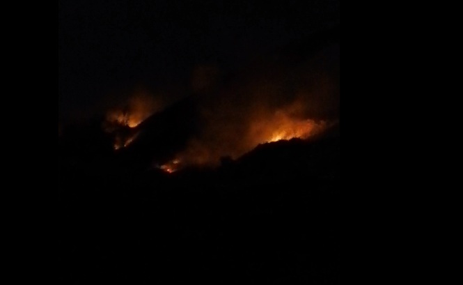  Siracusa. Contrada Santa Elia, fiamme nella notte vicino alla discarica Arenaura