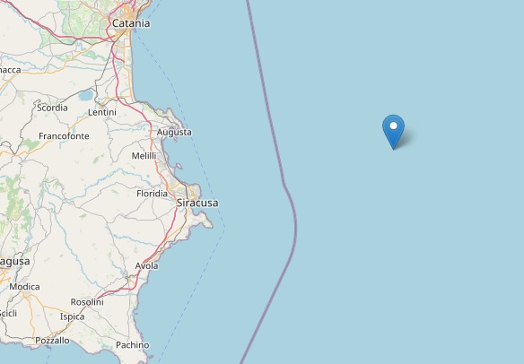  Terremoto in mare: magnitudo 3.3 alle 23.51, epicentro a 55 km da Siracusa