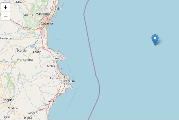  Lieve sisma in mare, ad est di Siracusa: magnitudo 2.6, nessun collegamento con l'Etna