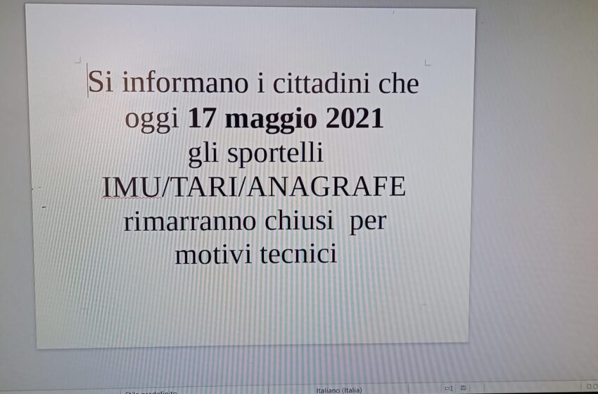  Manca l'usciere, chiuso per qualche ora l'Ufficio Tari: problema risolto "in corsa"