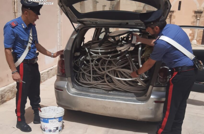  Siracusa. Circa 300 chili di cavi di rame in auto: denunciati in cinque per ricettazione