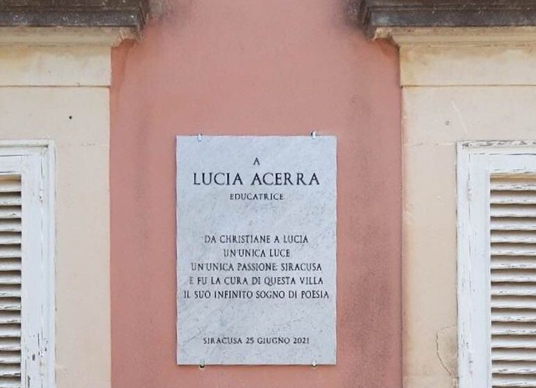  Una targa a Villa Reimann per ricordare Lucia Acerra, salta però la cerimonia
