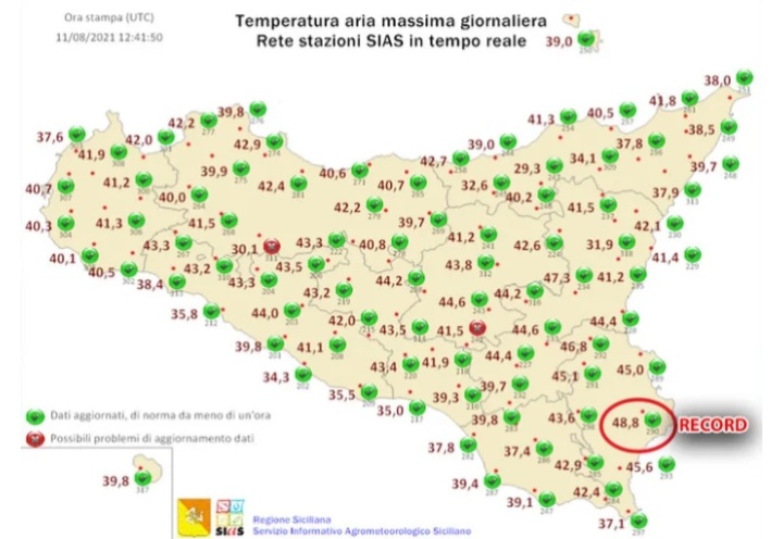  Siracusa da record europeo con i 48.8 gradi di Lucifero