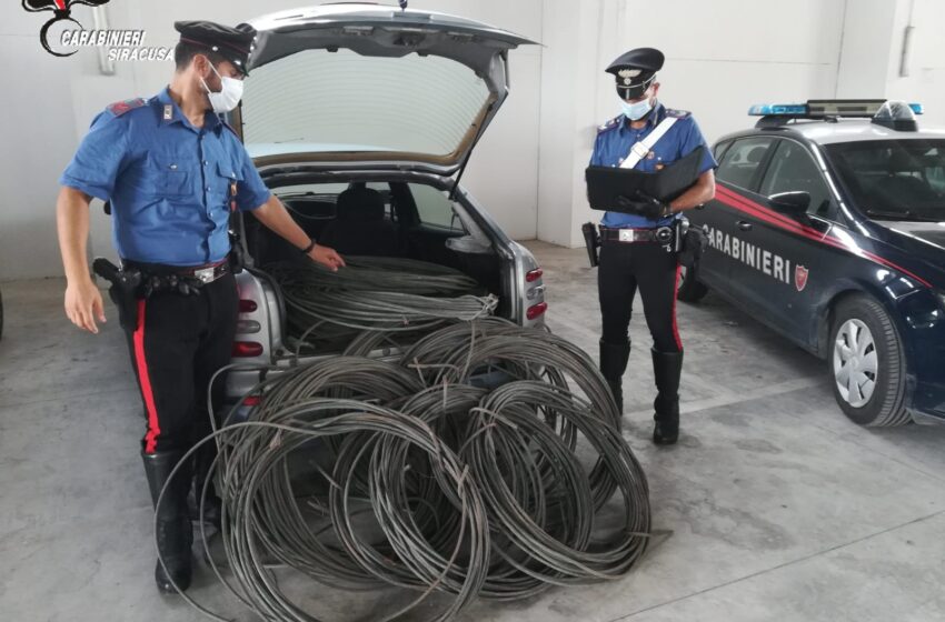  Ladri di rame catanesi arrestati ad Augusta, intervento congiunto di Polizia e Carabinieri