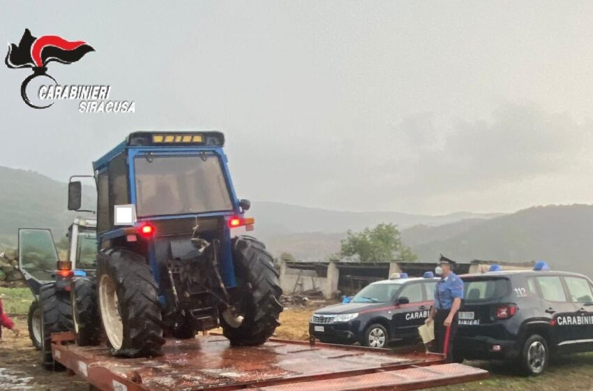  Trattore rubato e con targa “falsa” in un’azienda agricola di Buccheri: denunciati due allevatori