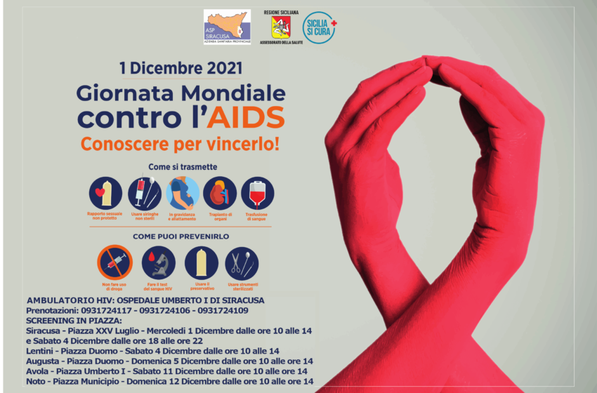 Giornata Mondiale contro l’Aids, le iniziative dell’Asp di Siracusa