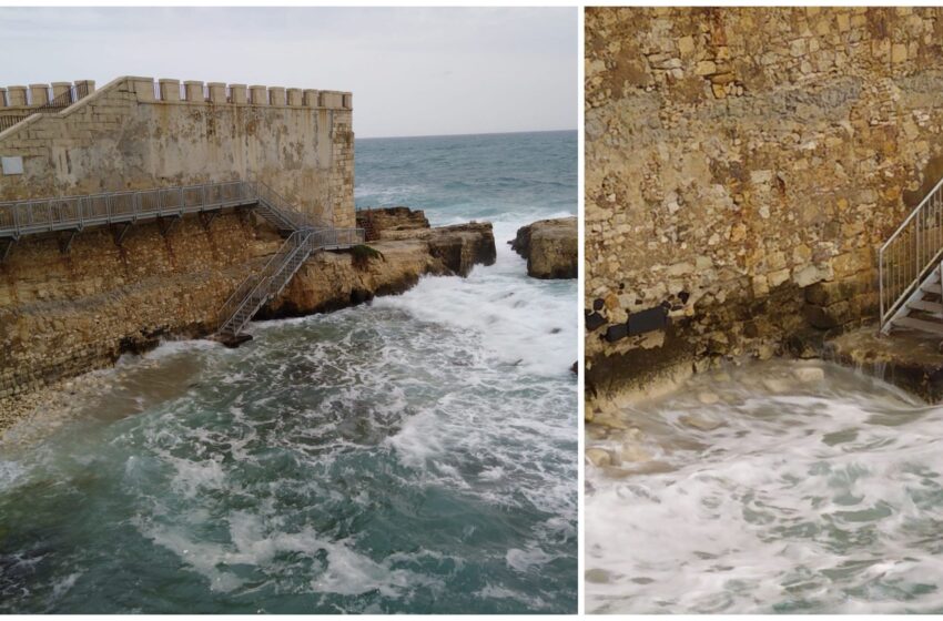  Sos Ortigia: c’è un  altro “buco” sui muraglioni, sempre più esposti a mareggiate