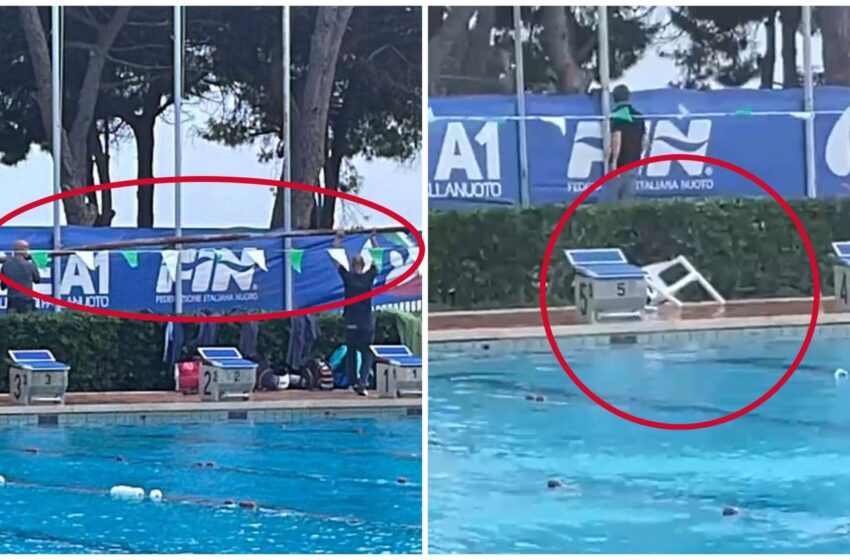  Paura alla Cittadella dello Sport, cede un palo portabandiera: sfiorati atleti