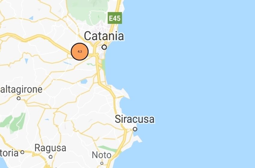  Terremoto nel catanese: 4.3. Scossa avvertita anche in provincia di Siracusa