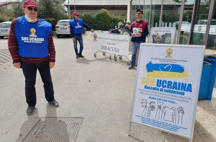 Colletta alimentare per i profughi ucraini a Siracusa: in campo l’Associazione Polizia di Stato