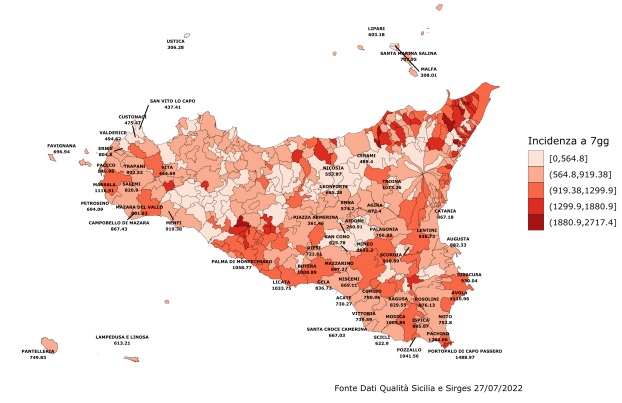  Covid sette giorni: in Sicilia continua la frenata del contagio, Siracusa -32,28%