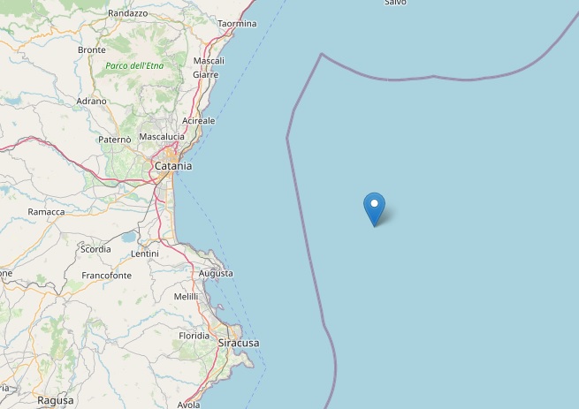  Lieve scossa di terremoto, epicentro in mare a nordest di Siracusa: magnitudo 2.9