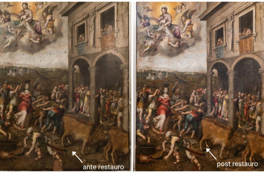 Restaurato il Guinaccia “ritrovato”: il dipinto al suo antico splendore alla Badia