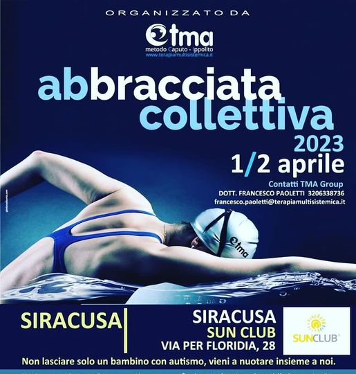  Torna l'Abbracciata Collettiva, maratona di nuoto per sensibilizzare sull'autismo