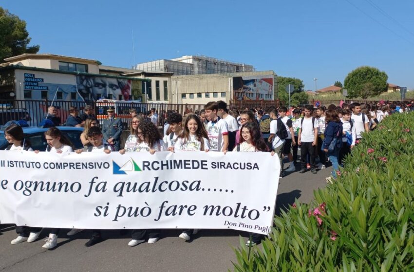  Giornata della Legalità, a Siracusa la marcia delle scuole contro tutte le mafie
