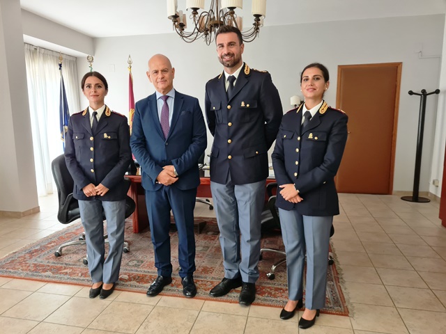  In servizio tre nuovi funzionari di polizia, primo giorno per  Pellegrino, Muré e  D’Angelo