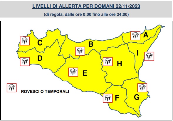  Primi segnali di autunno: 22 novembre, allerta meteo gialla. Ripulite caditoie e canali