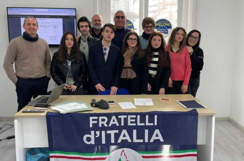  Costituito il movimento giovanile, soddisfazione in Fratelli d’Italia “Felici di dare sostegno ai giovani”