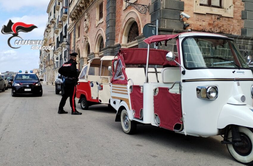  Ape calessini abusivi, due mezzi sequestrati dai Carabinieri in Ortigia