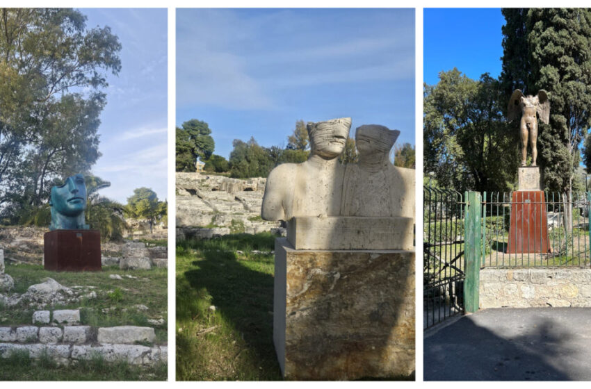  Sorpresa al parco della Neapolis, tra i monumenti appaiono le prime statue di Mitoraj