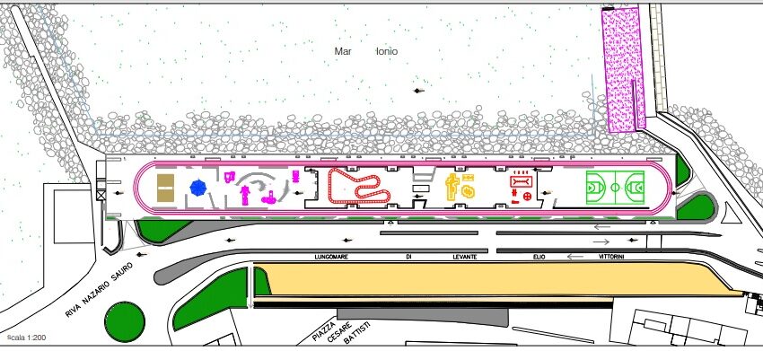  La terrazza del Talete come un grande spazio sportivo per tutti, ecco il progetto esecutivo