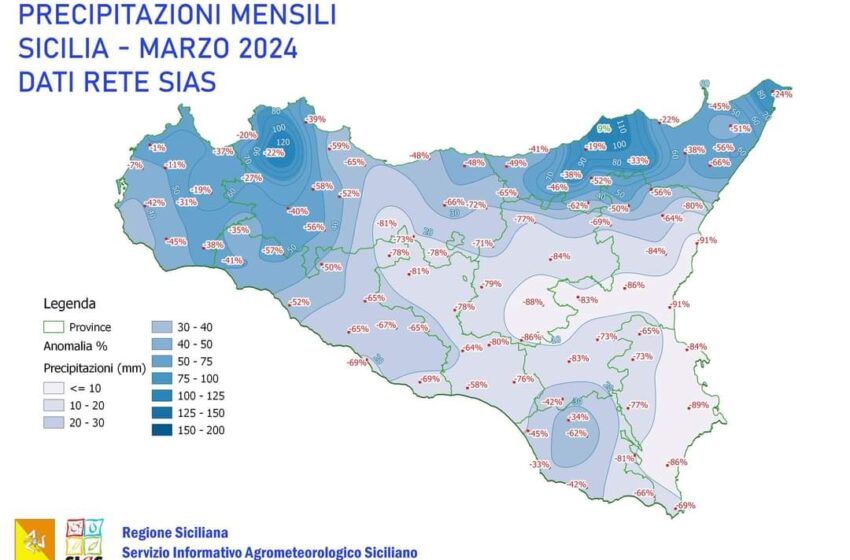  Piove sempre meno sulla Sicilia orientale, invasi e agricoltura faticano