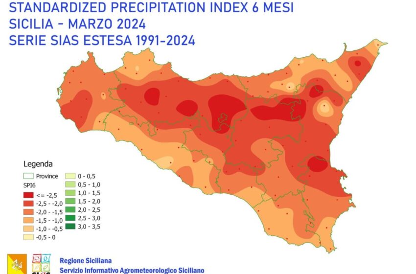  Crisi idrica, la Sicilia ha chiesto lo stato di emergenza nazionale. Siracusa in “siccità moderata”