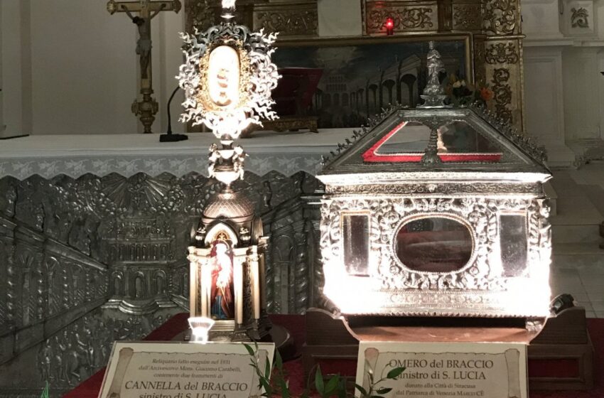  Le reliquie di Santa Lucia esposte domani al Centro sociale di via Foti