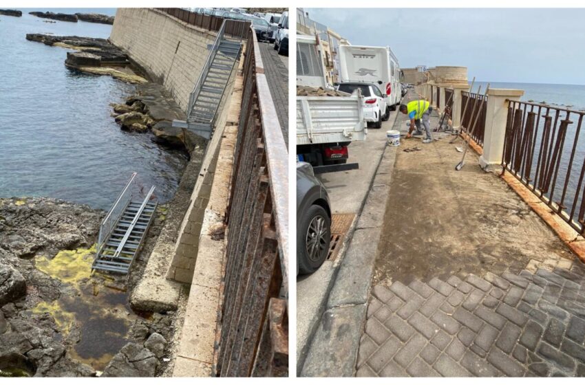  Lungomare di Levante, via alla manutenzione dei marciapiedi: nuovo accesso al mare