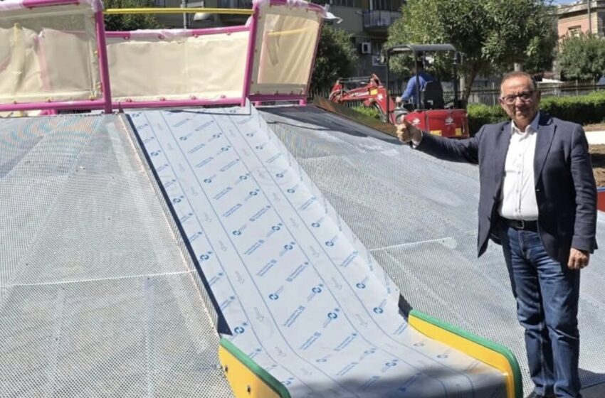 Parco giochi inclusivo ai Villini, Gilistro (M5S) visita il cantiere: “Sogno prende forma”