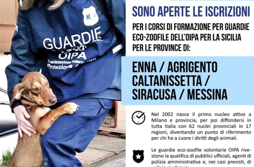  Aperte le iscrizioni al corso per Guardie Zoofile OIPA, c’è anche Siracusa