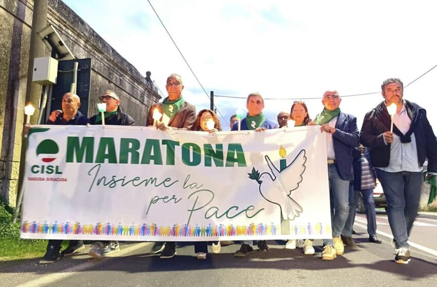  Maratona per la Pace Cisl, ieri tappa a Cassibile: in corteo nei luoghi dell’Armistizio