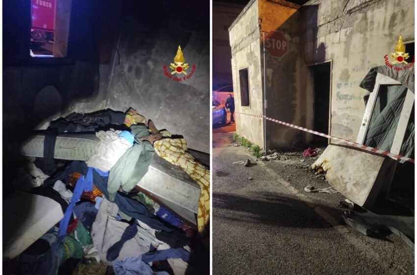  Incendio in una baracca del molo Sant’Antonio, clochard salvato dai Vigili del Fuoco