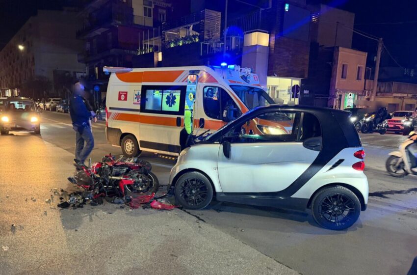  Incidente in viale Tica, centauro 24enne in ospedale